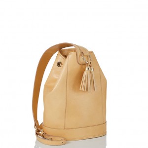 Beige Women's Brahmin Allie Bucket Bags | 8493HCXBL