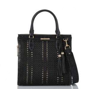 Black Women's Brahmin Caroline Satchel Bags | 0346OUTAY