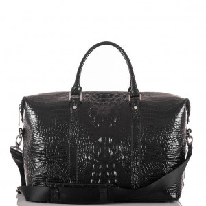 Black Women's Brahmin Duxbury Duffle Travel Bags | 7259UOSQM