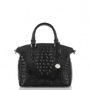 Black Women's Brahmin Duxbury Satchel Bags | 8543PFCLY