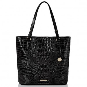 Black Women's Brahmin Ezra Tote Bags | 9853QAYIU