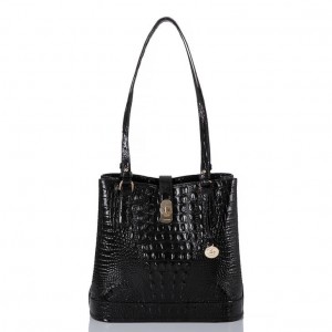 Black Women's Brahmin Fiora Bucket Bags | 0768VRDLJ