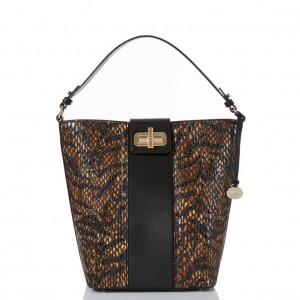 Black Women's Brahmin Shira Bucket Bags | 6729NHBJW