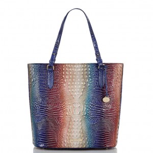 Blue Women's Brahmin Ezra Tote Bags | 8125XJEQB