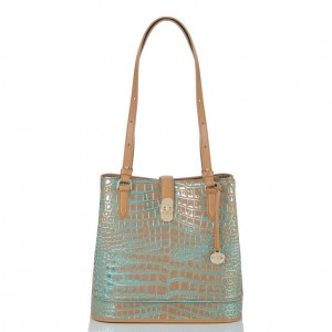 Blue Women's Brahmin Fiora Bucket Bags | 9628UGQYC