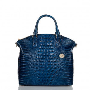 Blue Women's Brahmin Large Duxbury Satchel Bags | 7024MUJCB