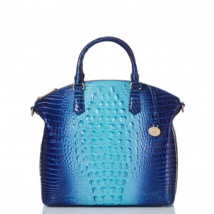 Blue Women's Brahmin Large Duxbury Satchel Bags | 5138XDFRN