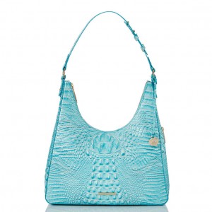 Blue Women's Brahmin Tabitha Shoulder Bags | 4326FGAJU