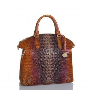 Brown Women's Brahmin Large Duxbury Satchel Bags | 7283HCTPE