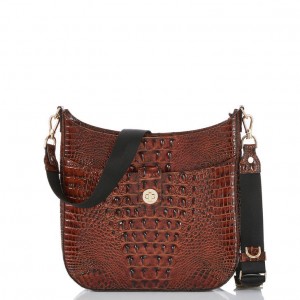 Brown Women's Brahmin Leia Crossbody Bags | 8201QTXWJ