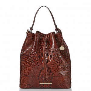 Brown Women's Brahmin Marlowe Bucket Bags | 2470FMRQT