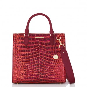 Burgundy Women's Brahmin Caroline Satchel Bags | 5786MCXIS