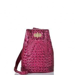 Burgundy Women's Brahmin Maddie Bucket Bags | 3605TOJZH