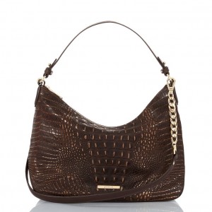 Chocolate Women's Brahmin Heather Shoulder Bags | 6380PZXTI