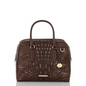 Chocolate Women's Brahmin Marissa Satchel Bags | 5671KETSA