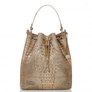 Chocolate Women's Brahmin Marlowe Bucket Bags | 8751SKAFB