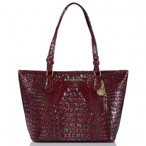 Chocolate Women's Brahmin Medium Asher Tote Bags | 1370YQGTR