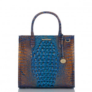 Deep AZURE Women's Brahmin Caroline Satchel Bags | 3497RFVSK