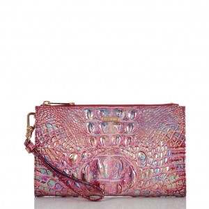 Fuchsia Women's Brahmin Daisy Clutch Bags | 2647TDZON