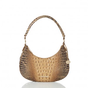 Gold Women's Brahmin Small Bekka Shoulder Bags | 9381VUTAH