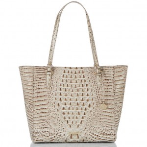 Grey Women's Brahmin April Tote Bags | 5023GHNYQ