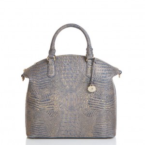 Grey Women's Brahmin Large Duxbury Satchel Bags | 7265XECUT