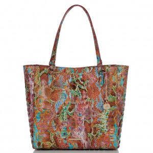 Multicolor Women's Brahmin April Tote Bags | 8710KFCJA