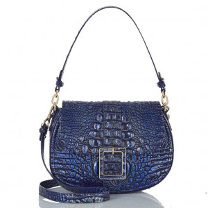 Navy Women's Brahmin Cynthia Shoulder Bags | 7901OFMKI