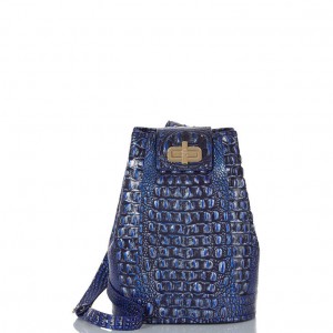 Navy Women's Brahmin Maddie Bucket Bags | 8264XITVM