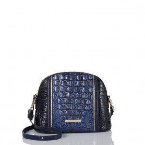 Navy Women's Brahmin Small Georgina Crossbody Bags | 1736KLQFE