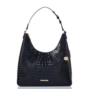 Navy Women's Brahmin Tabitha Shoulder Bags | 8729GRNFP