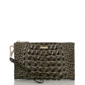 Olive Women's Brahmin Daisy Clutch Bags | 2983VUQKA