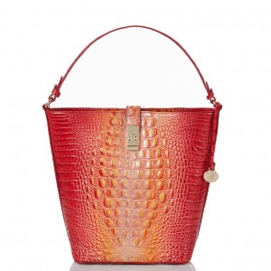 Orange Women's Brahmin Shira Bucket Bags | 9241XDZOI