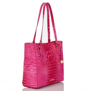 Pink Women's Brahmin April Tote Bags | 8956GWIRP