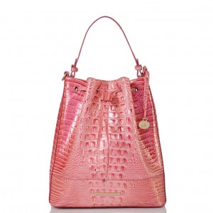 Pink Women's Brahmin Marlowe Bucket Bags | 6470KCTXZ