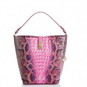 Pink Women's Brahmin Shira Bucket Bags | 0248BYIMC