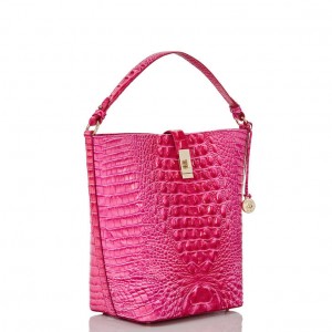 Pink Women's Brahmin Shira Bucket Bags | 2685HOJTX