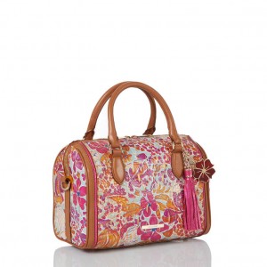 Pink Women's Brahmin Stacy Satchel Bags | 1803HIOWT