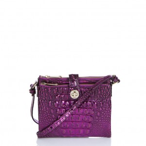 Purple Women's Brahmin Mina Crossbody Bags | 5142ANUZR