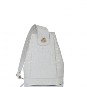 White Women's Brahmin Allie Bucket Bags | 6182QRSGN