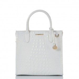 White Women's Brahmin Caroline Satchel Bags | 1094JBKQF