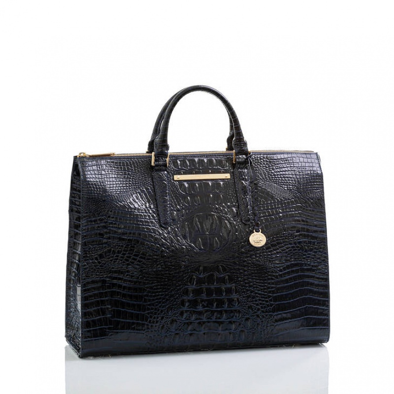 Black Women's Brahmin Business Tote Tote Bags | 0286YHALP