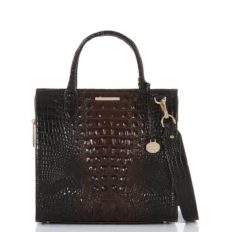 Black Women's Brahmin Caroline Satchel Bags | 6502IGUML