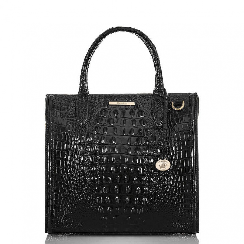 Black Women\'s Brahmin Caroline Satchel Bags | 6341HXPDY