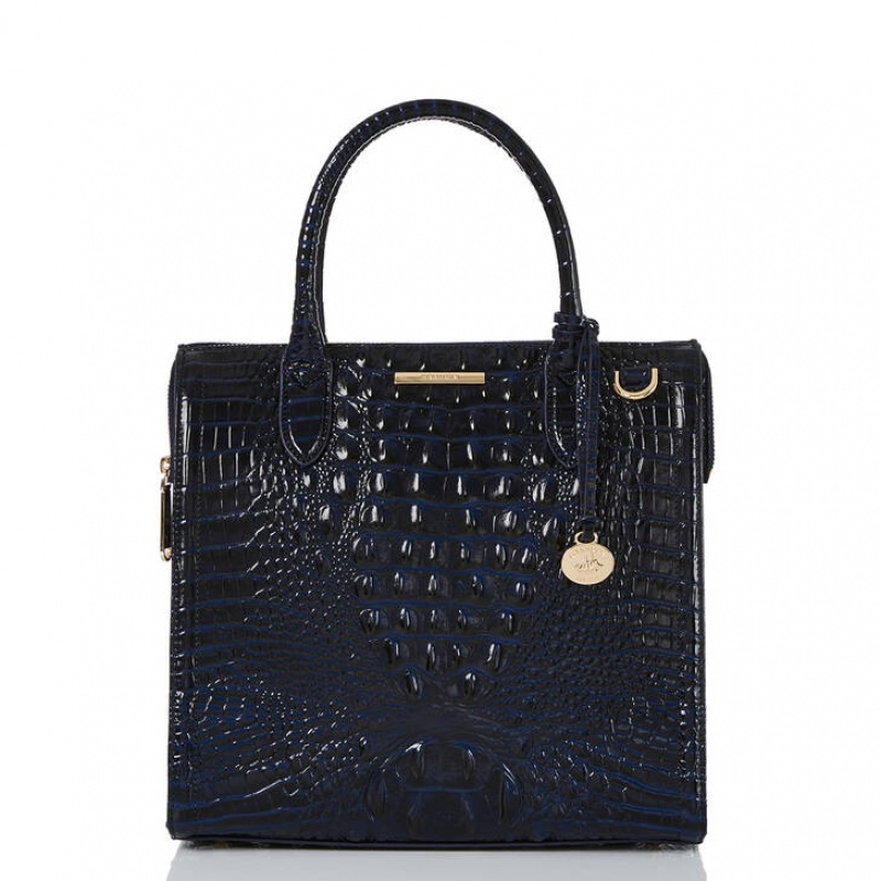 Black Women\'s Brahmin Caroline Satchel Bags | 7258JWXLM