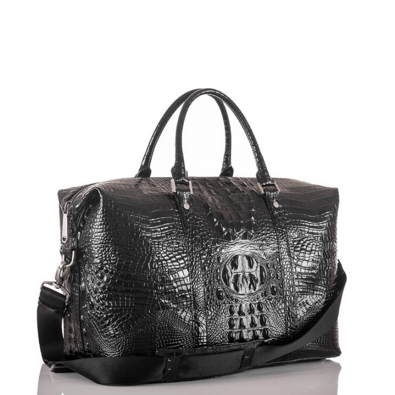 Black Women's Brahmin Duxbury Duffle Travel Bags | 7259UOSQM