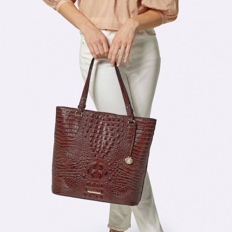 Black Women's Brahmin Ezra Tote Bags | 9853QAYIU