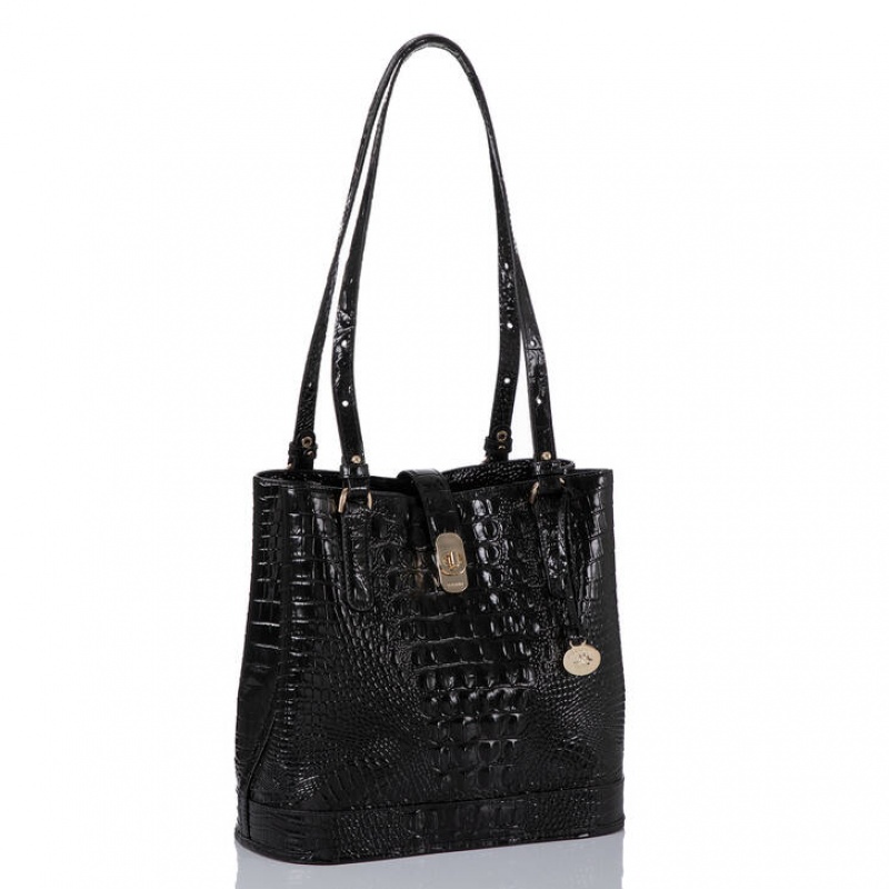 Black Women's Brahmin Fiora Bucket Bags | 0768VRDLJ