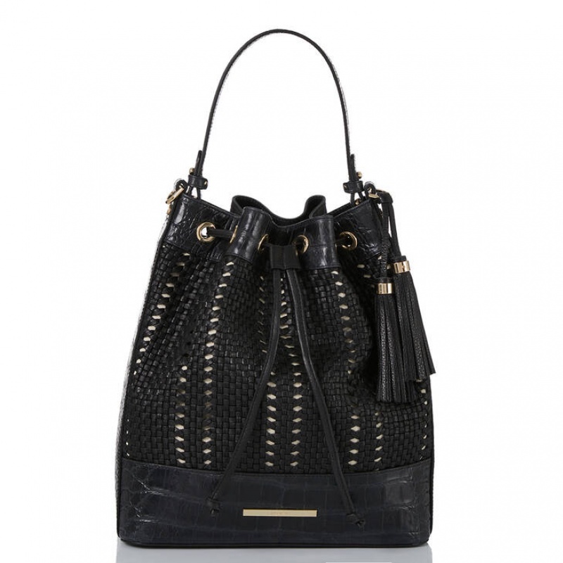 Black Women\'s Brahmin Marlowe Bucket Bags | 1460NDRAT