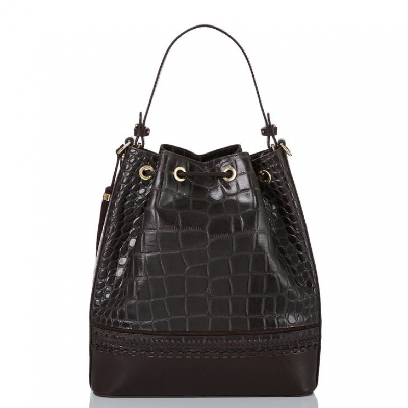 Black Women's Brahmin Marlowe Bucket Bags | 4523FBSWC